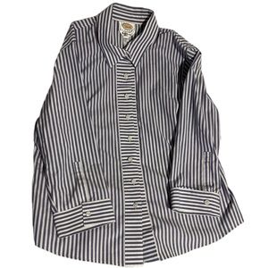 WOMEN TALBOTS BOYFRIEND SHIRT - FIREFLY STRIPE